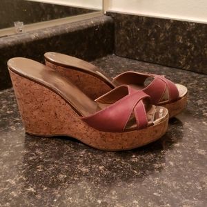 Jimmy Choo Brown Leather Cork Wedges (EU 38)